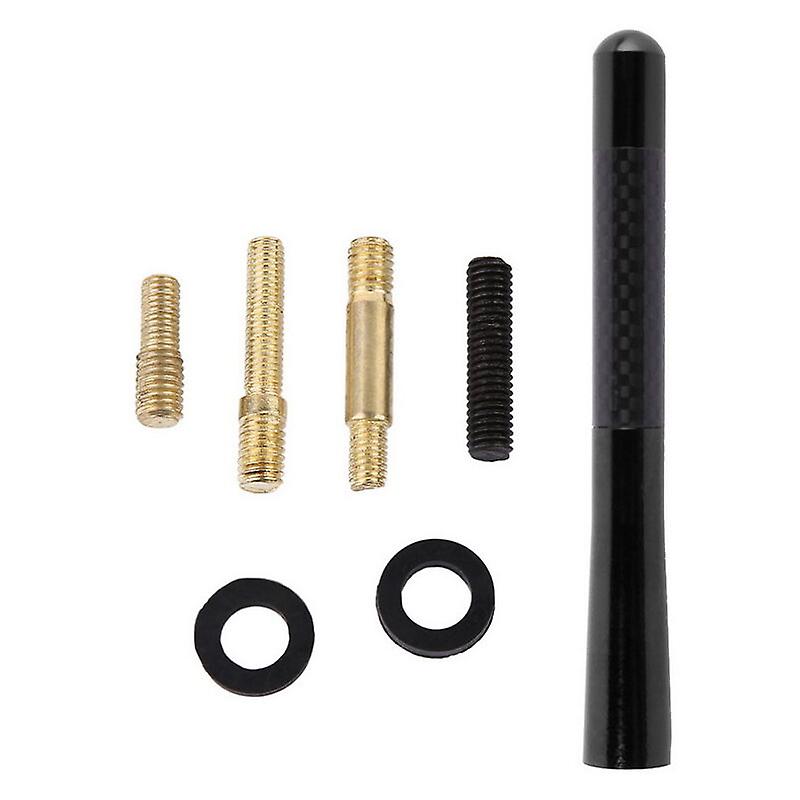 Zhouweishop Universal Short Antenna for Car Radio, 4 Vis, Black, 12 cm, Mini