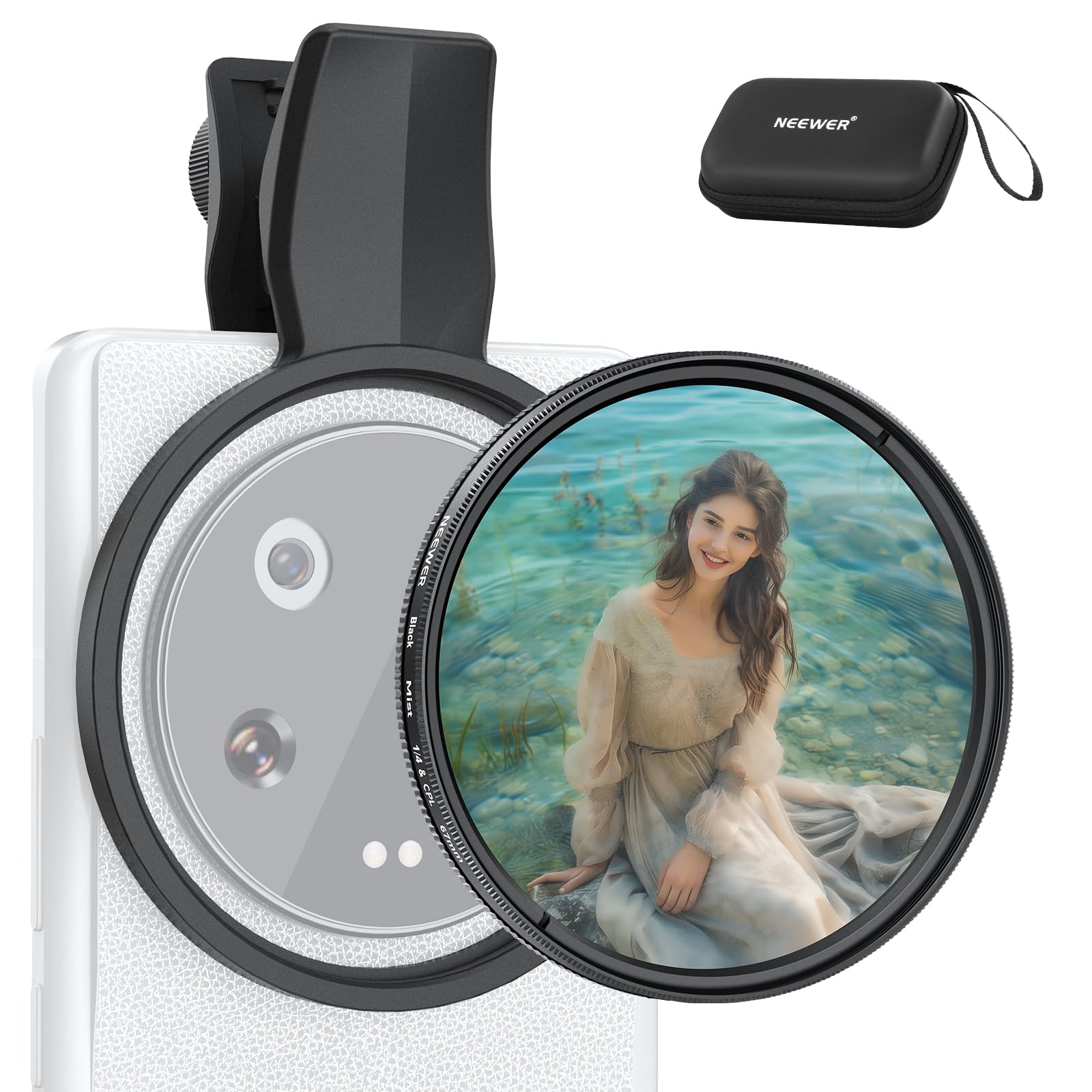 Neewer 2-in-1 67mm CPL & Black Diffusion Filter Kit