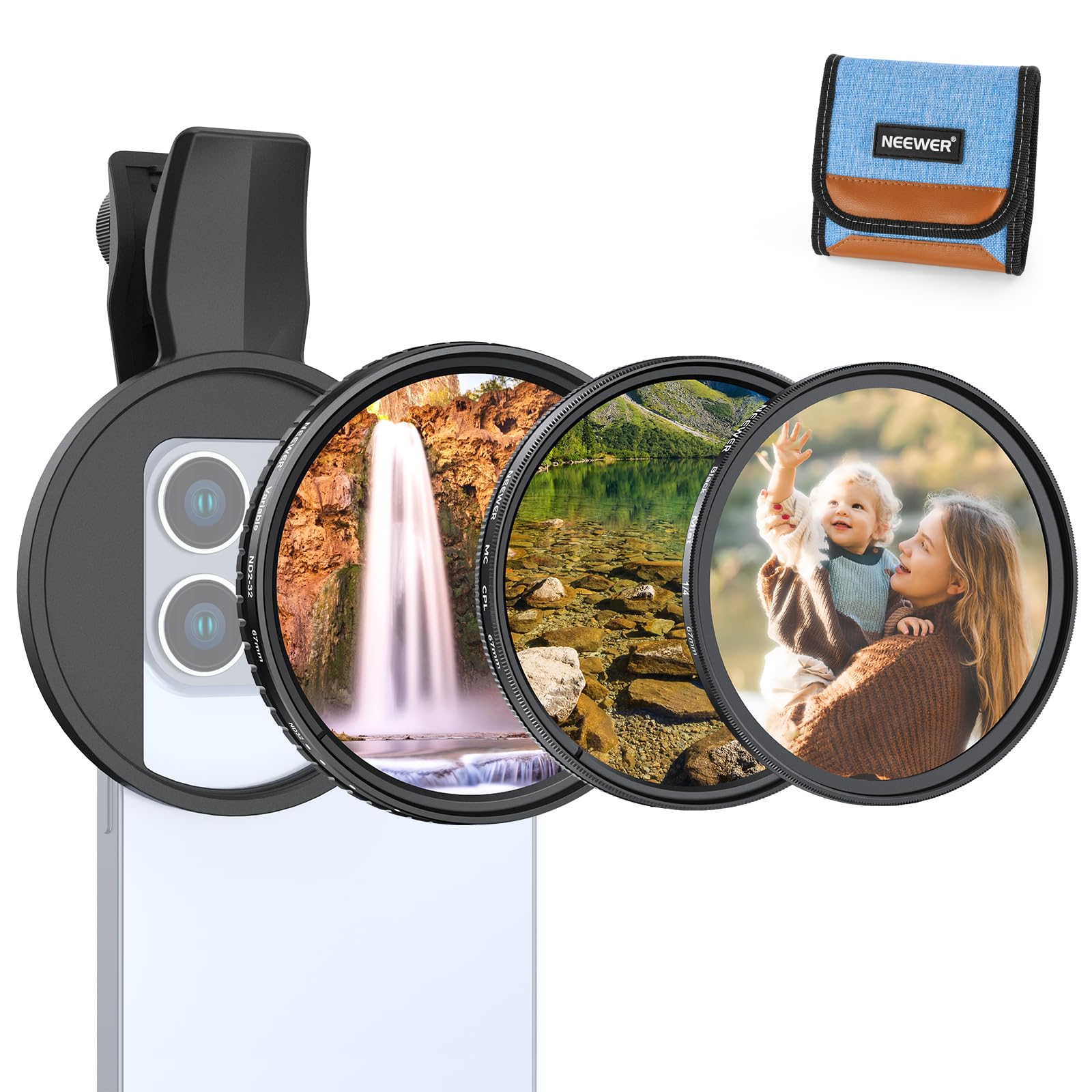 Neewer 67mm Variable ND Filter Kit for iPhone
