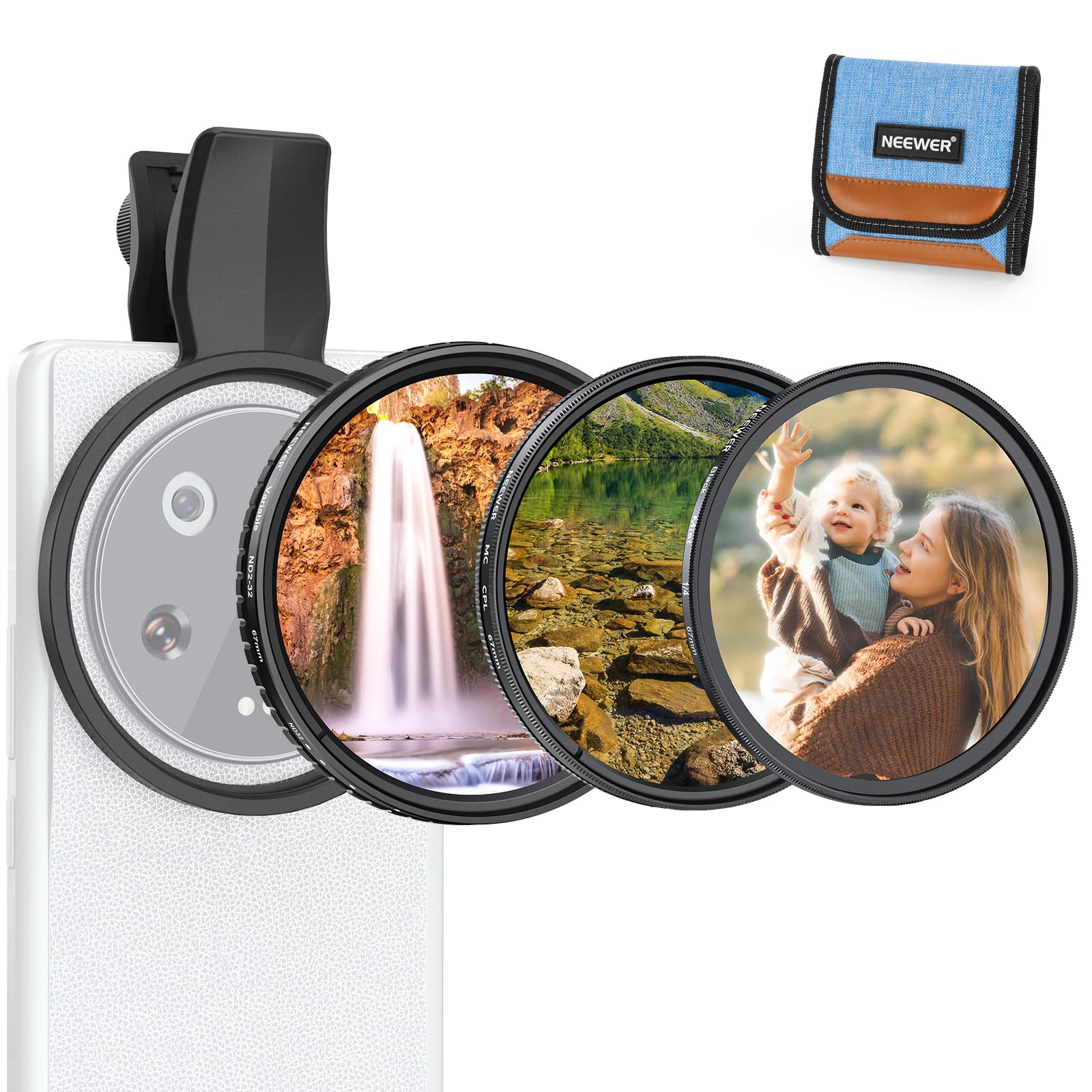 Neewer 67mm Variable ND Filter Kit for Android Cameras