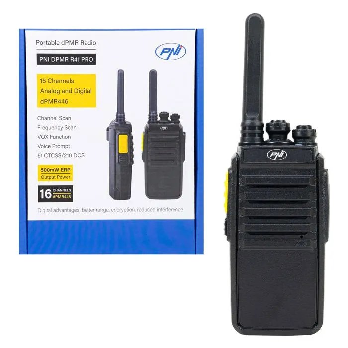 PNI Portable Radio - DPMR R41 PRO - 0.5W - 16 Channels - Programmable