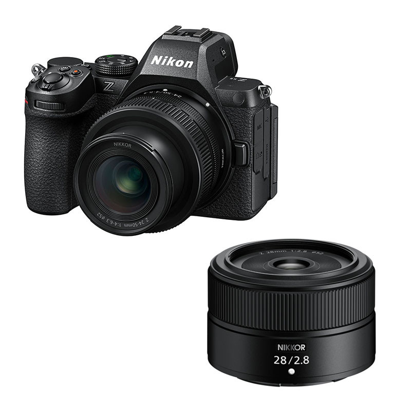 Cámara Nikon Z5 II de formato completo + Objetivo Z 24-50mm f/4-6.3 y Z 28mm f/2.8 Garantía de 3 años