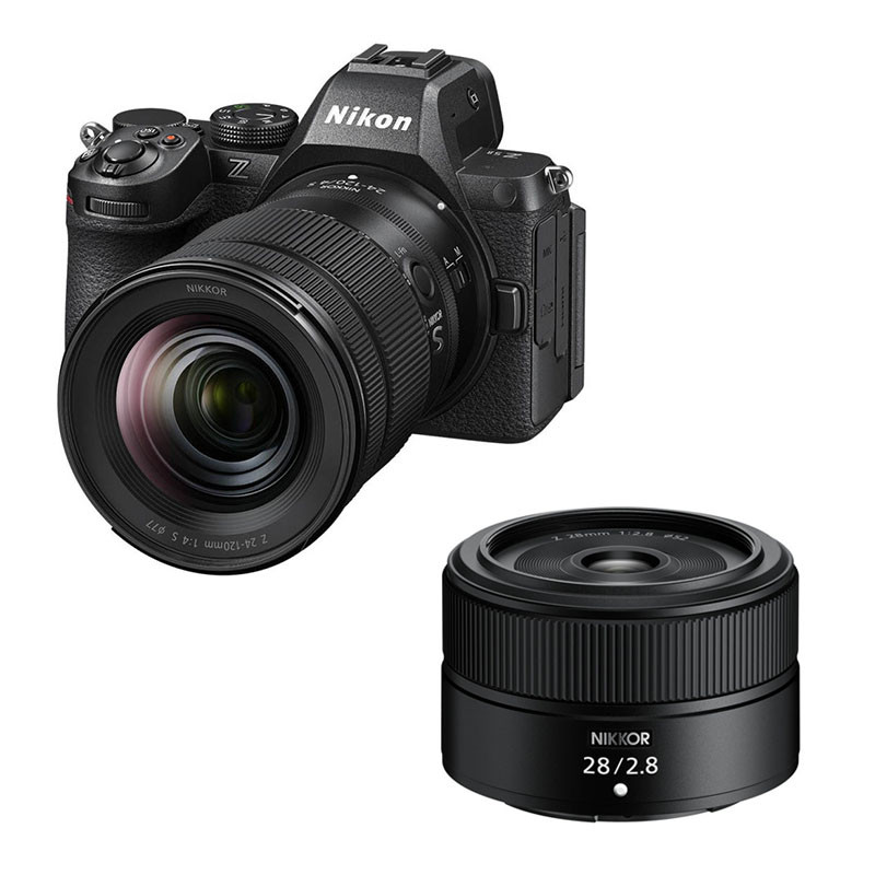 Cámara Nikon Z5 II de formato completo + lente Z 24-120mm f/4 S + lente Z 28mm f/2.8, garantía de 3 años