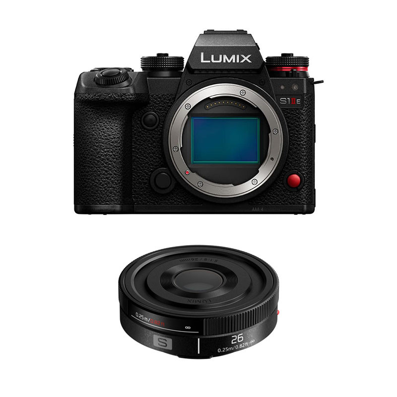 Panasonic Lumix S1 IIE + 26mm f/8 Pancake Lens, 3-Year Warranty