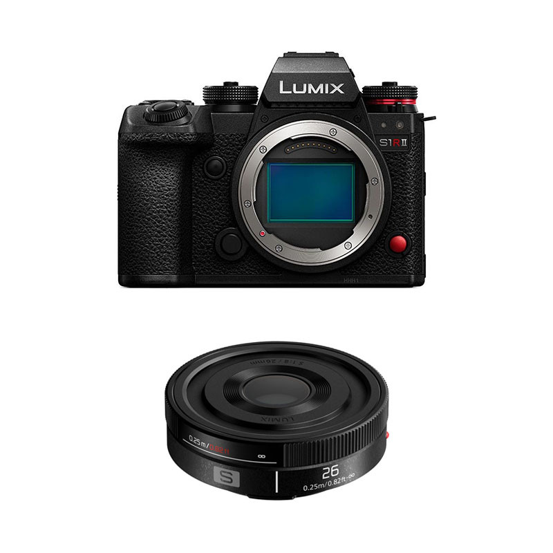 Panasonic Lumix S1R II + Objetivo Lumix S 26mm f/8 Pancake, Garantía de 3 años