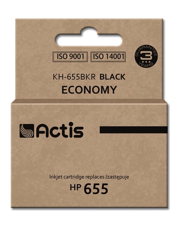 Actis Black Ink Cartridge KH-655BKR (HP 655 CZ109AE Replacement, Standard, 20ml)