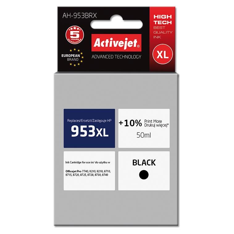 Activejet Ink AH-953BRX (HP 953XL L0S70AE Replacement; Premium; 50ml; Black)