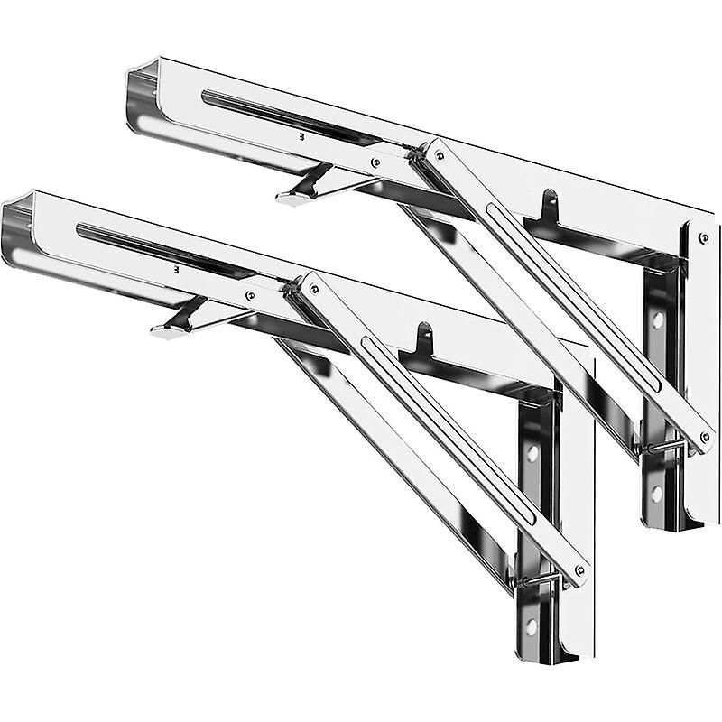 Zhouweishop Foldable Shelf Support, 400mm, Max Load 150kg, Stainless Steel Console Stand (2 Pieces)