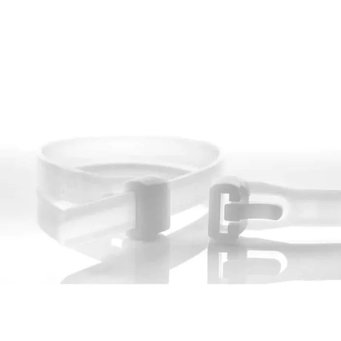 Serre-câbles réutilisables KLASEBO, 100 mm, Naturel, Polyamide, Lot de 100