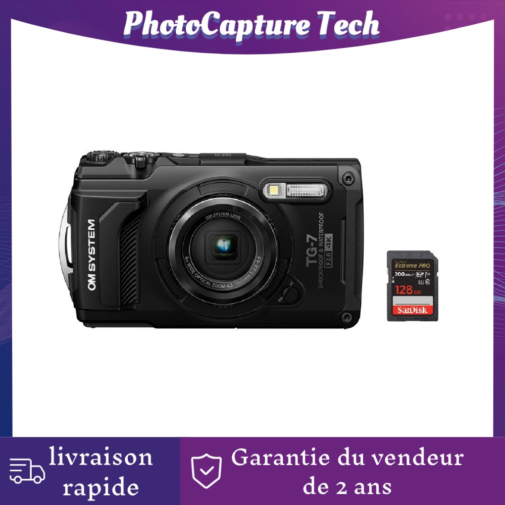 OM System Tough TG-7 12MP Black + SanDisk Extreme PRO UHS-I 128GB