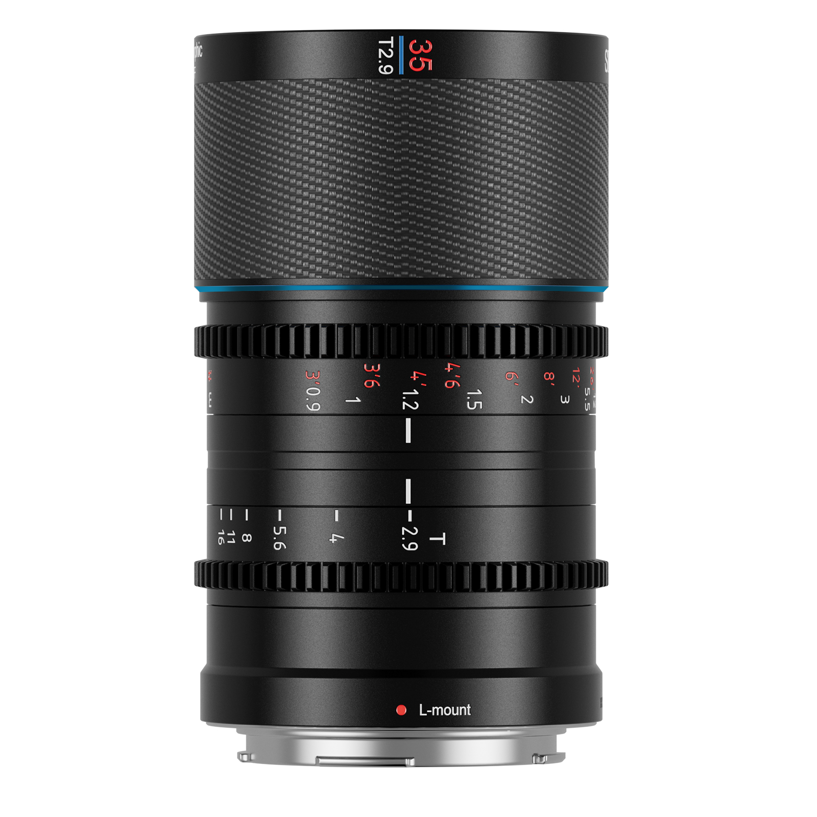 Sirui Saturn L35B Anamorphic Cinema Lens 35mm T2.9 1.6x Full Frame, Carbon Fiber, L Mount, Blue Flare