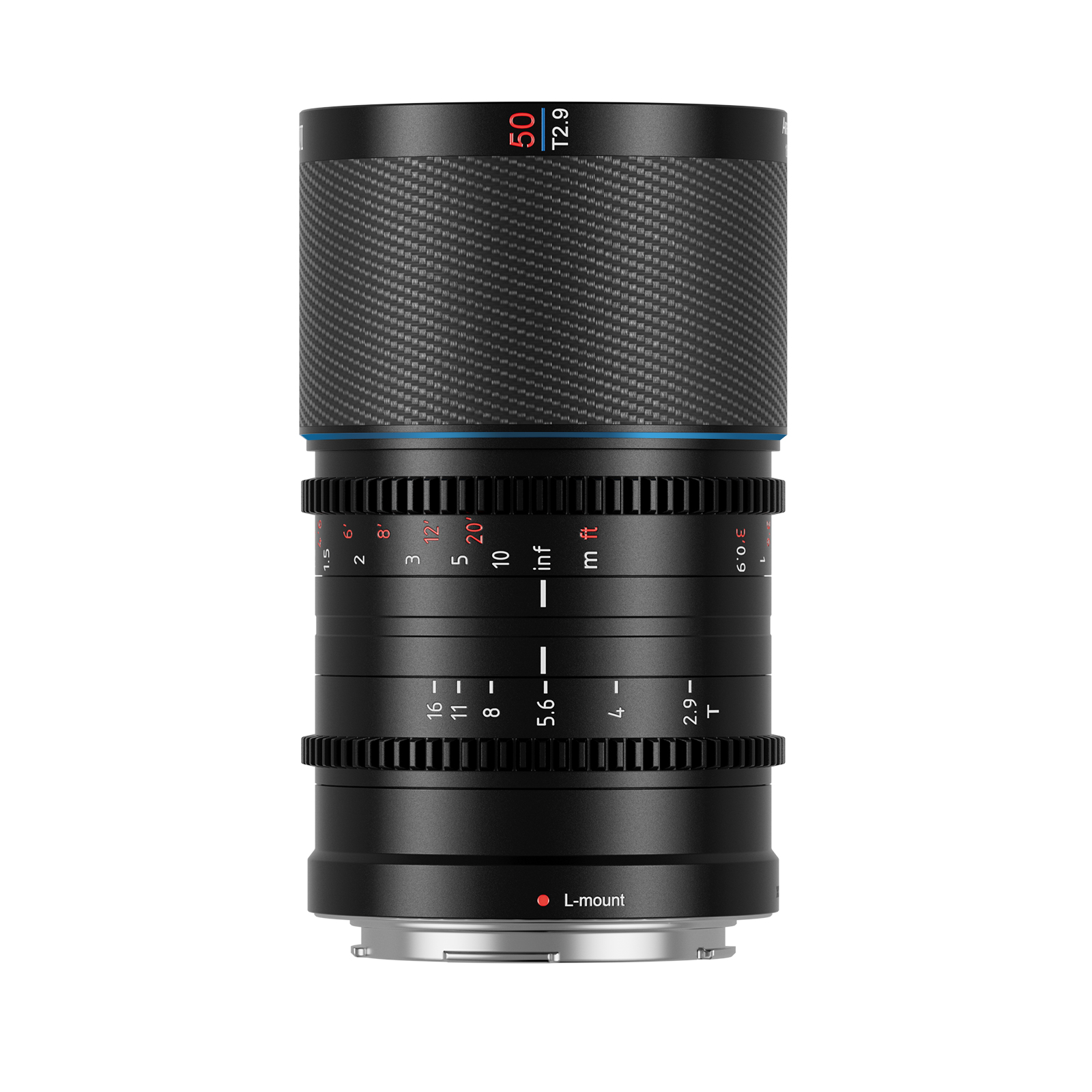 Sirui Saturn L50B Anamorphic Cinema Lens 50mm T2.9 1.6x Full Frame, Carbon Fiber, L Mount, Blue Flare