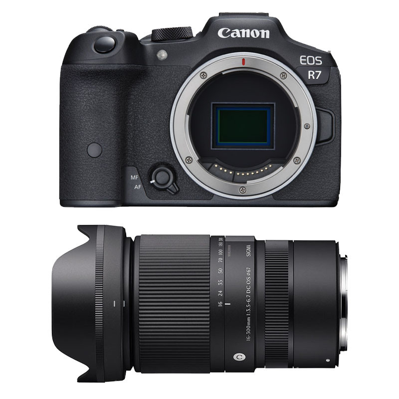 Canon EOS R7 + Sigma 16-300mm f/3.5-6.7 DC OS Lens 3yr Warranty