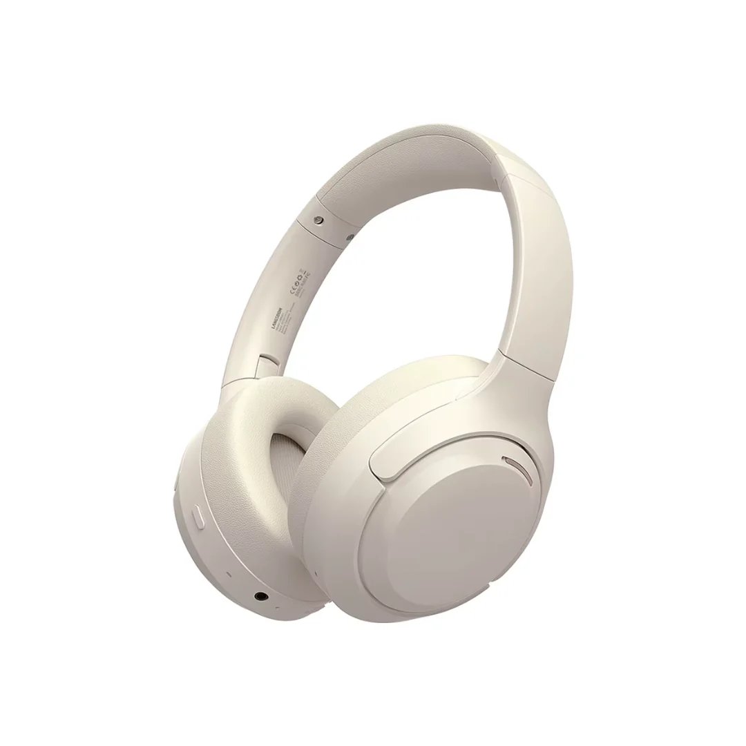 Langsdom Bluetooth Headset V5.4 with Active Noise Cancellation 67H Battery Life 40mm Audio HD - White