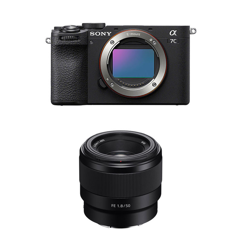 Sony Alpha 7C II Black + FE 50mm f/1.8 Lens, 3-Year Warranty