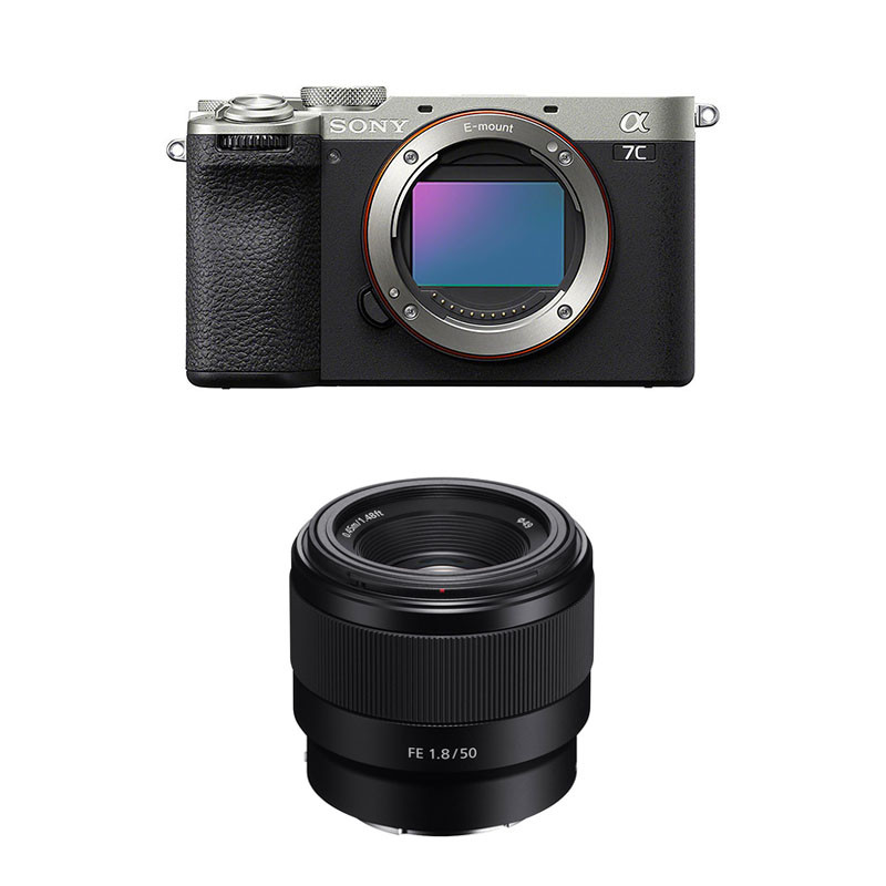 Sony Alpha 7C II Silver + FE 50mm f/1.8 Lens, 3-Year Warranty
