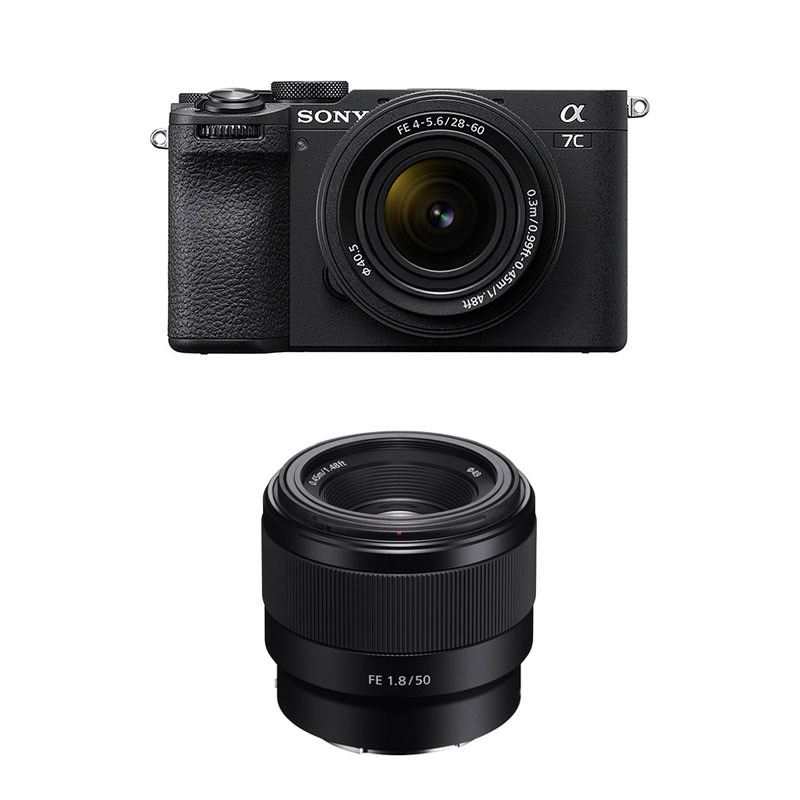 Sony Alpha 7C II Black + FE 28-60mm f/4-5.6 + FE 50mm f/1.8 3-Year Warranty