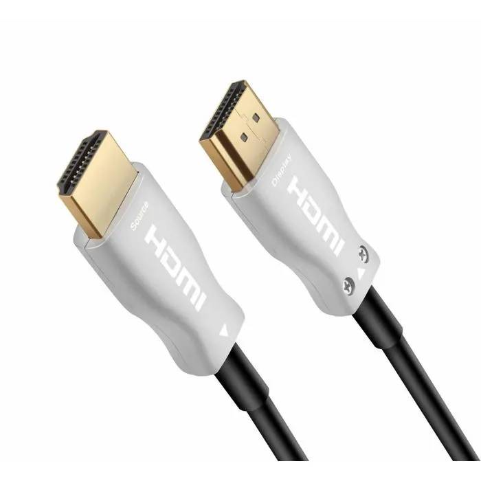 Premiumcord - 18Gbps Active Optical HDMI 4K to 60Hz Fiber Glass Cable with Gold Plated Connectors - 100m