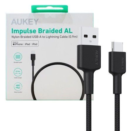 Aukey USB-C Type-C Power Delivery PD 3A Cable, 0.9m, Black