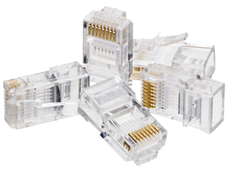 A-lan RJ45 Male Connector, Transparent