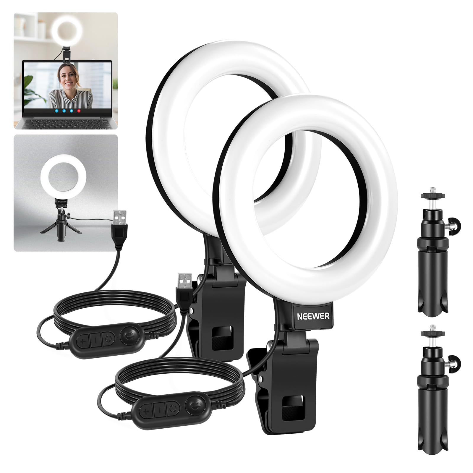 Neewer Ring Light Kit, 5-inch, for Video Conferencing