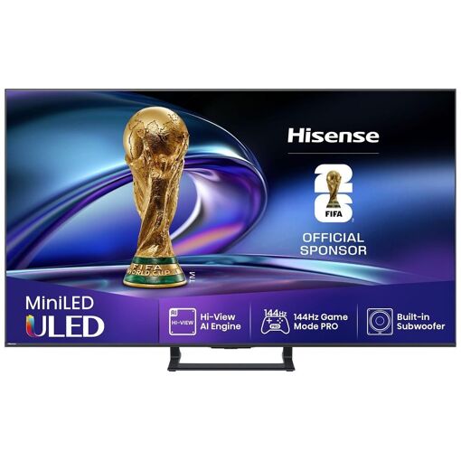 Televisor Hisense 50E8Q de 50 pulgadas (127 cm) ULED 4K Mini LED, Gris
