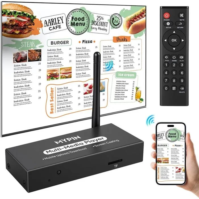 UNDERSCORE Multimedia Player - 1080p - Screen Mirroring - Wireless Connection - USB/micro SD