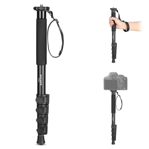 Monopié Neewer de 155 cm con Cabeza para Video, Trípode de Aleación de Aluminio para Cámara, Compatible con DSLR, Videocámara y más, Carga Máxima: 17.6 libras (TP41)