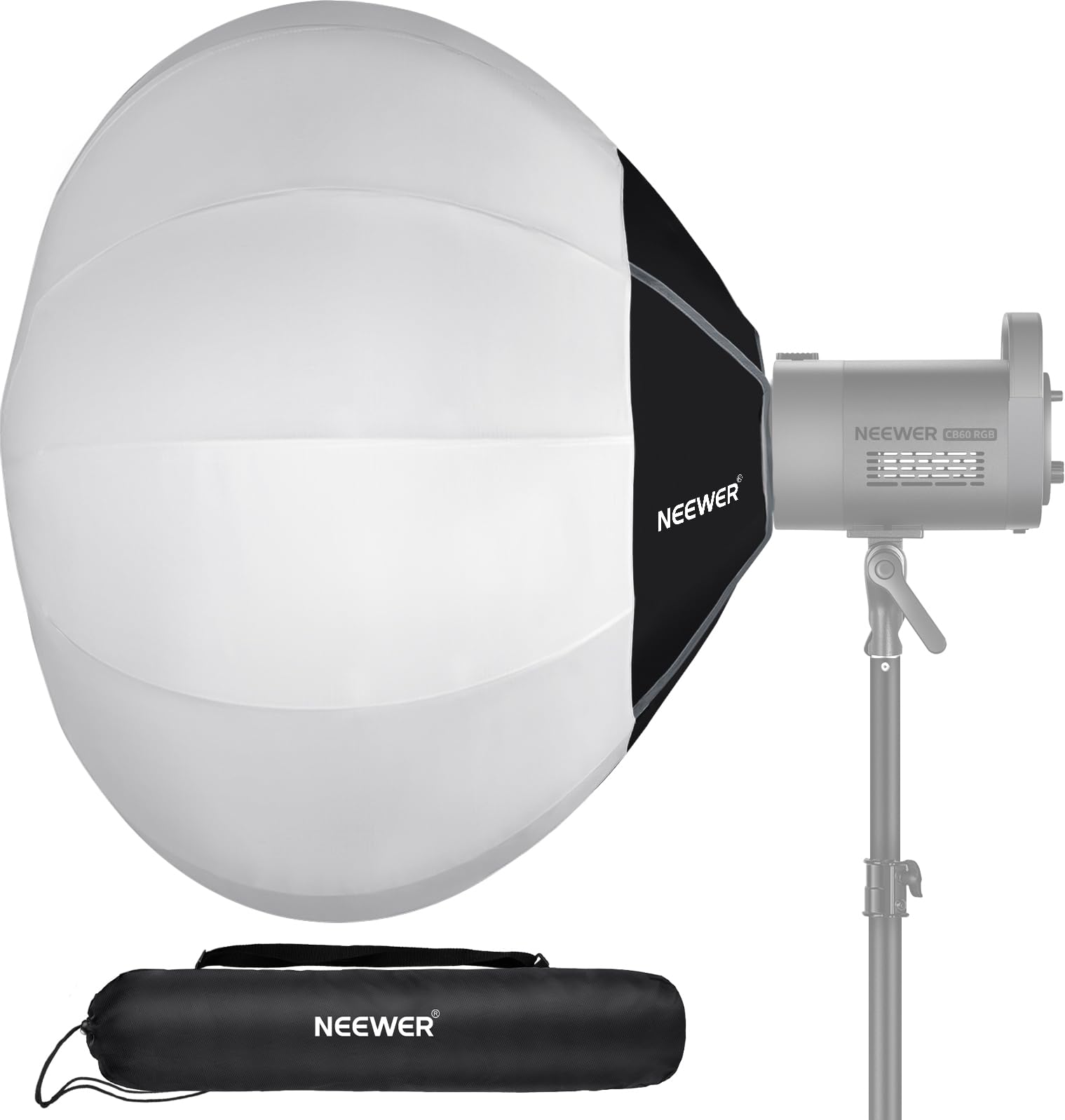 Softbox Neewer Básicos, 85 cm, difusor de luz con liberación rápida de 360°, montura Bowens, caja de luz de nylon para iluminación LED continua, fotografía y vídeo de estudio NS16L