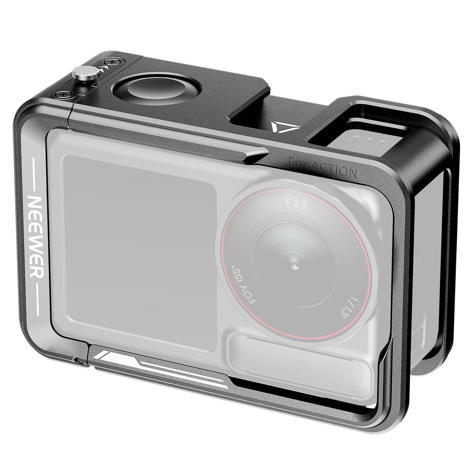 Neewer Action Camera Cage with Video Platform, 1/4" Thread, Shutter Button, Compatible with DJI Osmo 5 Pro and Others, Magnetic Adapter included (AC014)