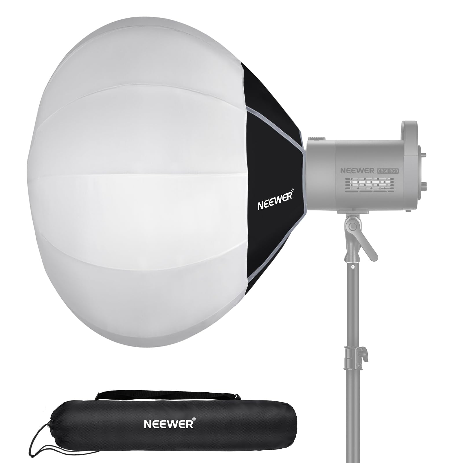 Lanterna suave de la base Neewer, 65 cm, dispersión rápida de 360°, montaje de Bowens, aleación de nylon para iluminación continua LED, fotografía y vídeo en estudio NS15L
