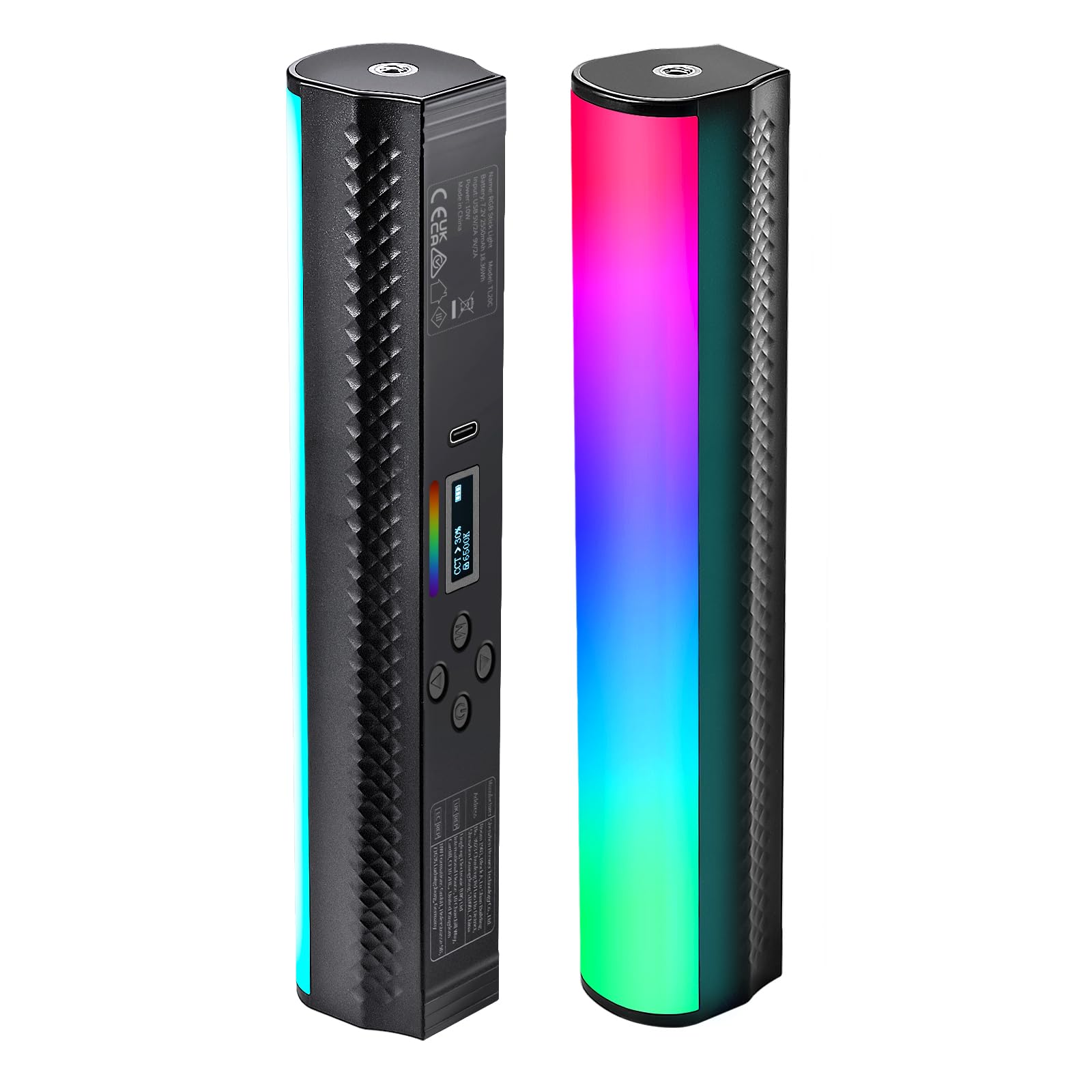 Neewer Magnetic Portable Light Stick Pro with App Control, 2500mAh Battery, 360° RGB LED Lighting, 8500K Color Temperature, 17 Scenes for Video Streaming