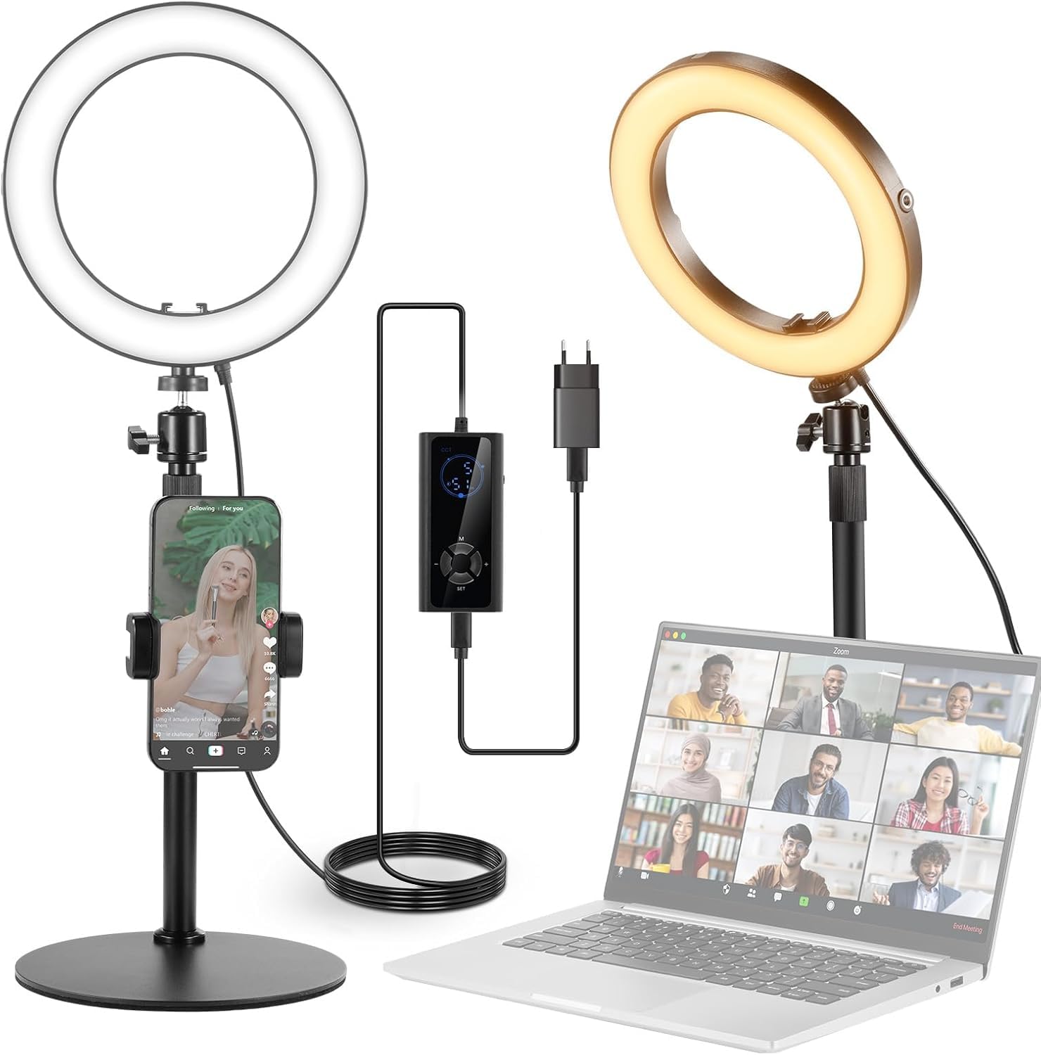 Kit de luz anillo Neewer de 8 pulgadas 18W para fotografía de teléfono