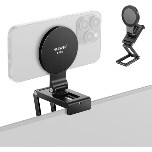 NEEWER 3-Part Magnetic Camera Support for Desk Monitor, Compatible with MagSafe iPhone, iMac, Mac, Samsung