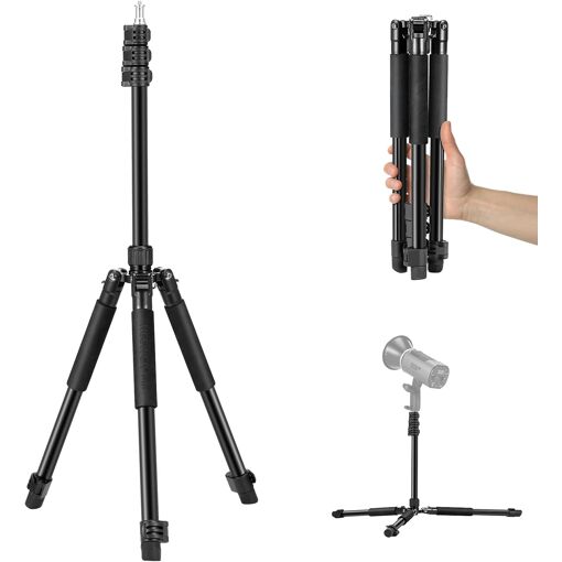 Neewer ST195 Light Stand, 47-195cm Adjustable, Aluminum Alloy, Reversible, Studio Lighting, Smartphone & Video Support with 1/4'' Thread for Speedlight