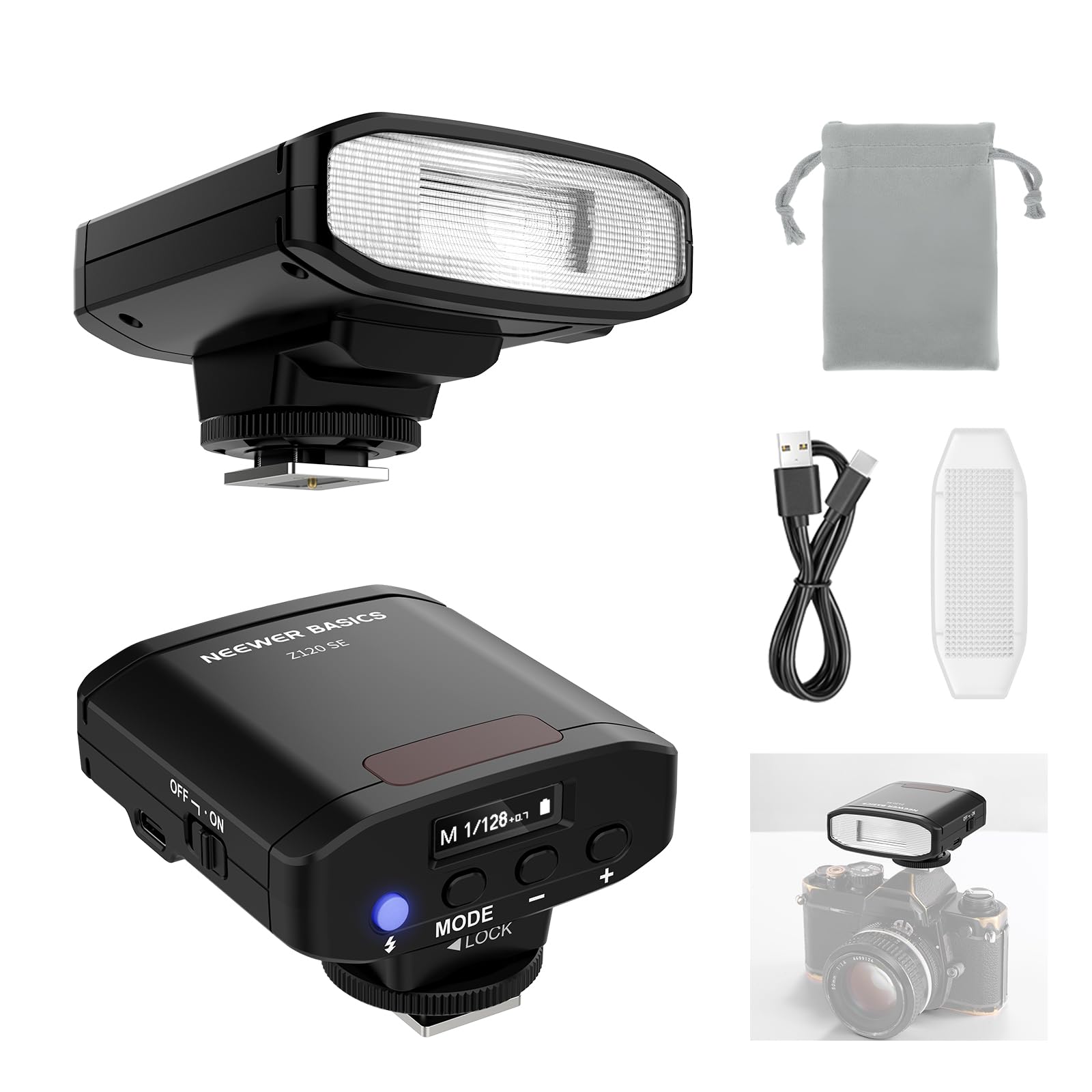 Neewer Basic 5600K Mini Flash Light Speedlite GN12