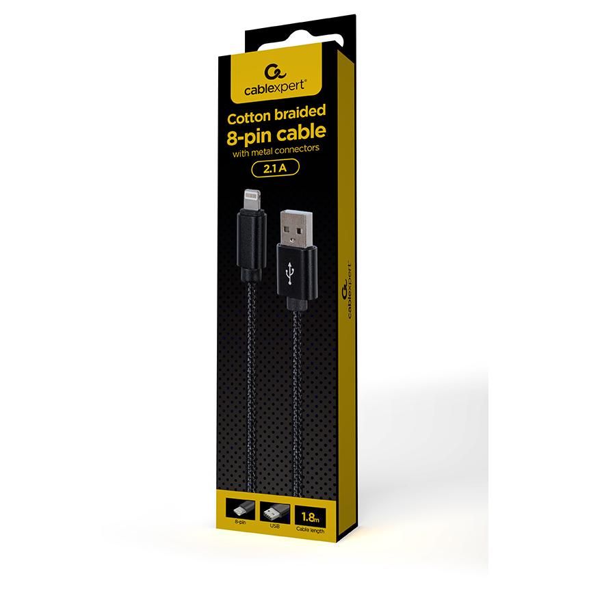 Gembird Lightning Cable 6ft Black
