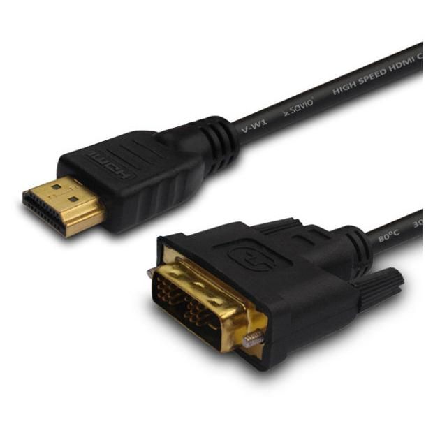 Savio CL-139 Video Cable and Adapter 6ft DVI-A to HDMI Type A (Standard) Black