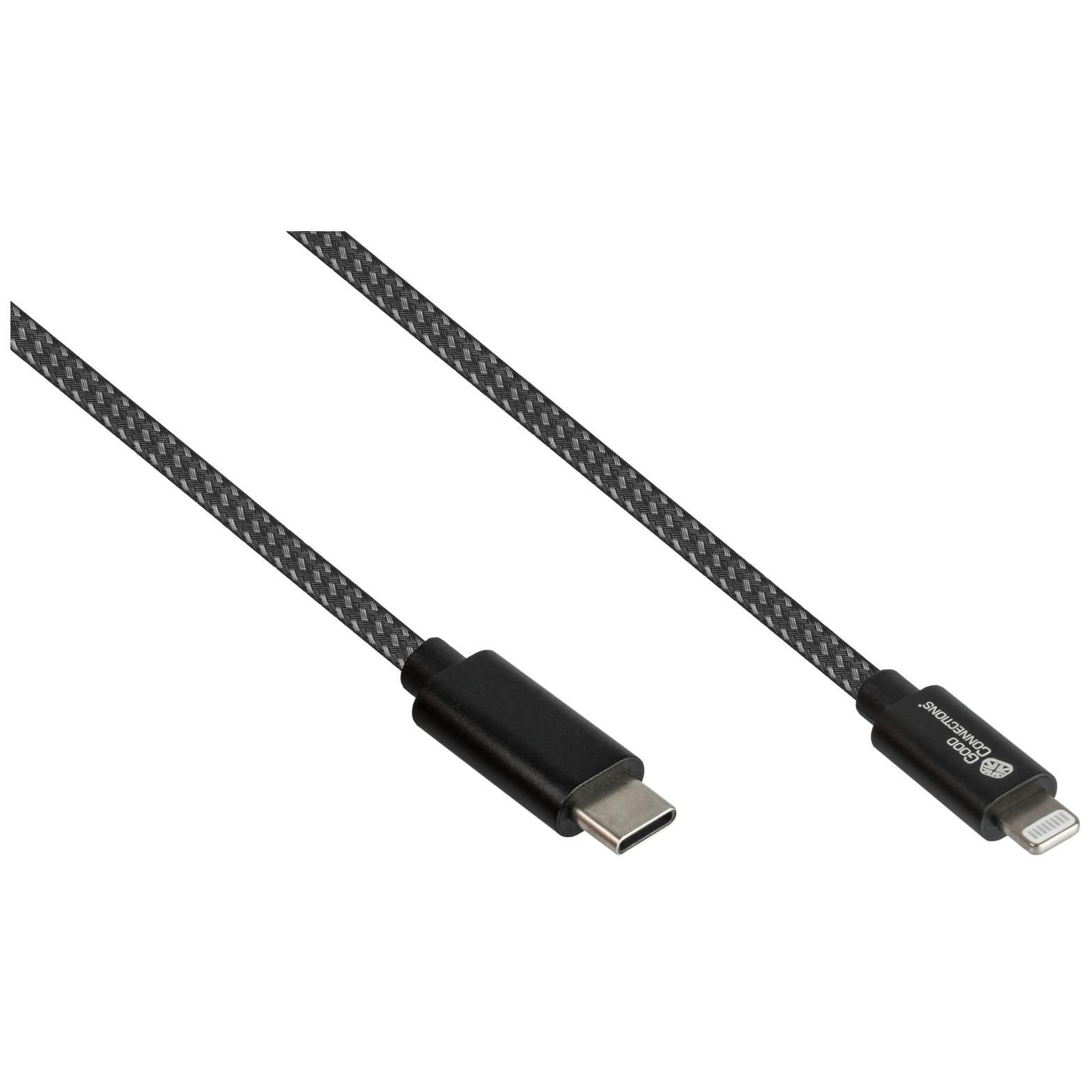 Goodconnections USB-C to USB-C/Lightning Cable 0.5m Black