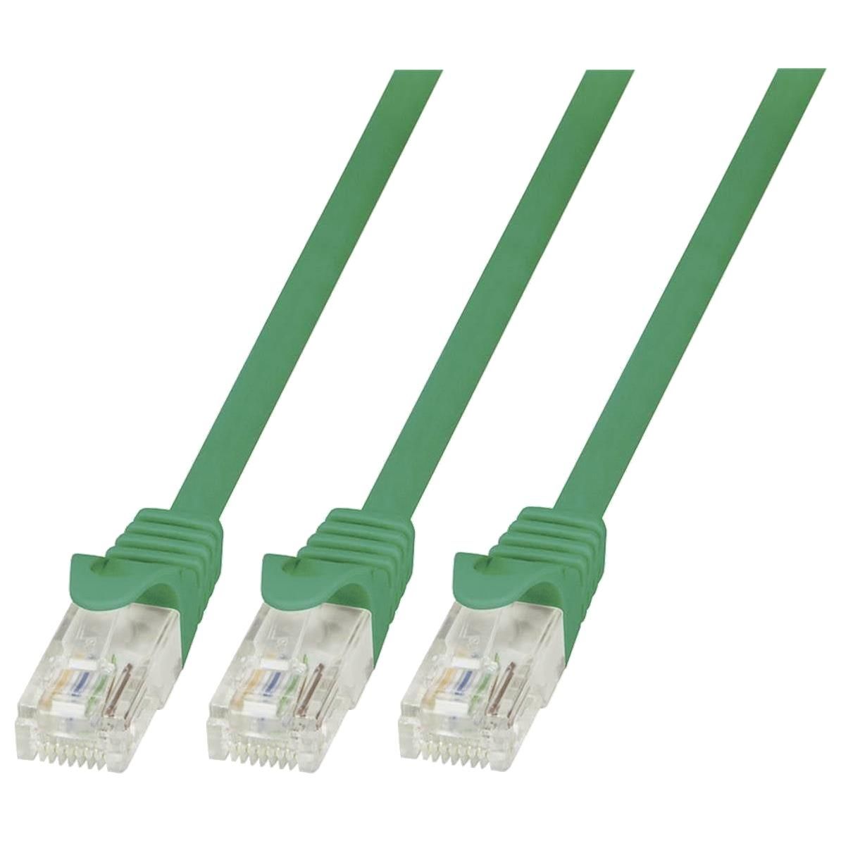 LogiLink 3-Pack Network Cable, Cat. 6, U/UTP, 2m, Green