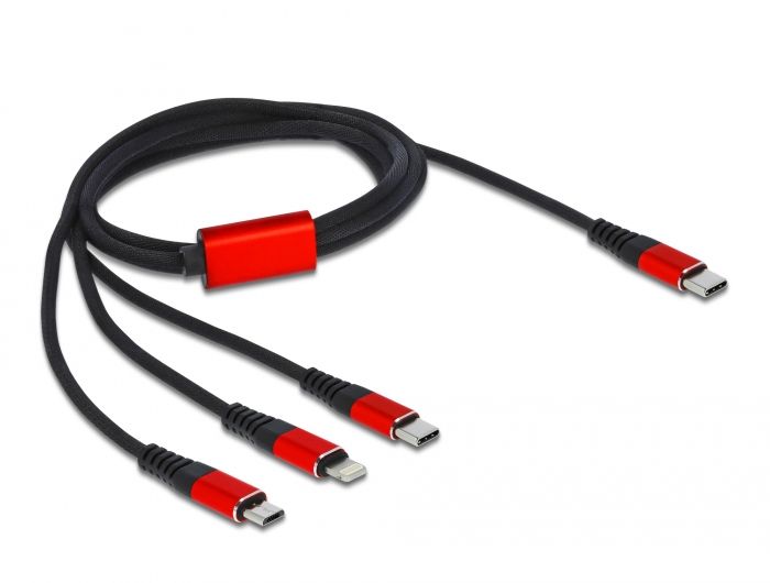 Delock USB Cable 1m USB 2.0 C/C/Micro-USB B/Lightning