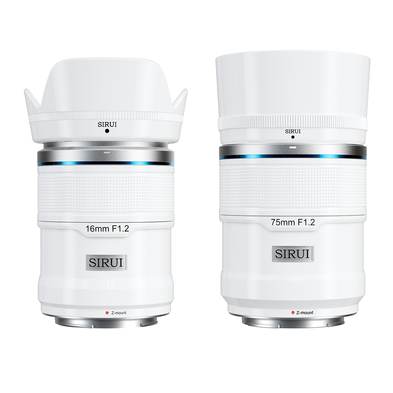 Sirui Sniper 16mm & 75mm Lens Set - APS-C F1.2 Wide-Angle Lenses for Nikon Z Mount Cameras (Z8, Z9, Z5, Z6, Z7, Zfc) - White