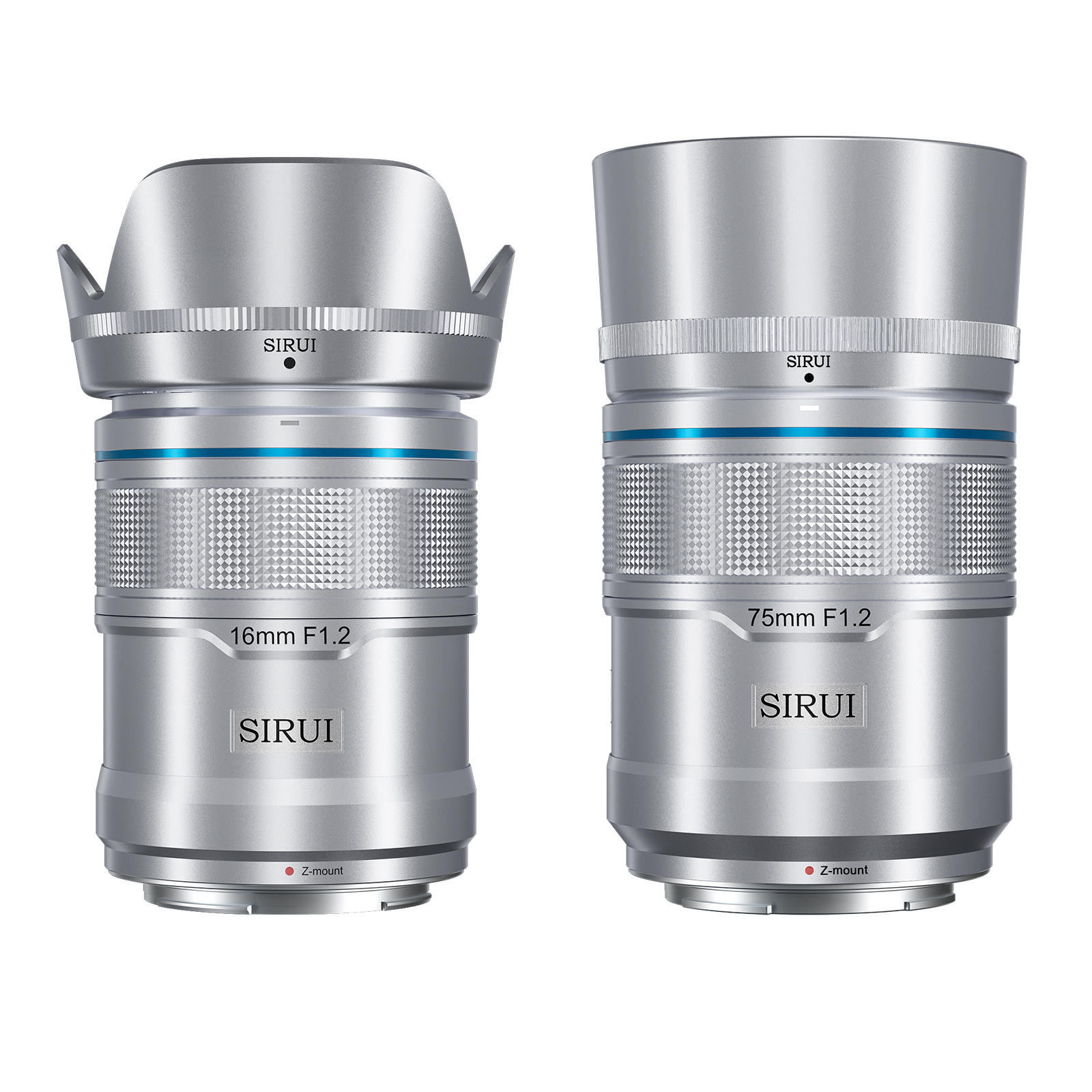 Sirui Sniper 16mm & 75mm Lens Set - APS-C F1.2 Wide-Angle - Nikon Z Mount (Z8/Z9/Z5/Z6/Z7/Zfc) - Silver