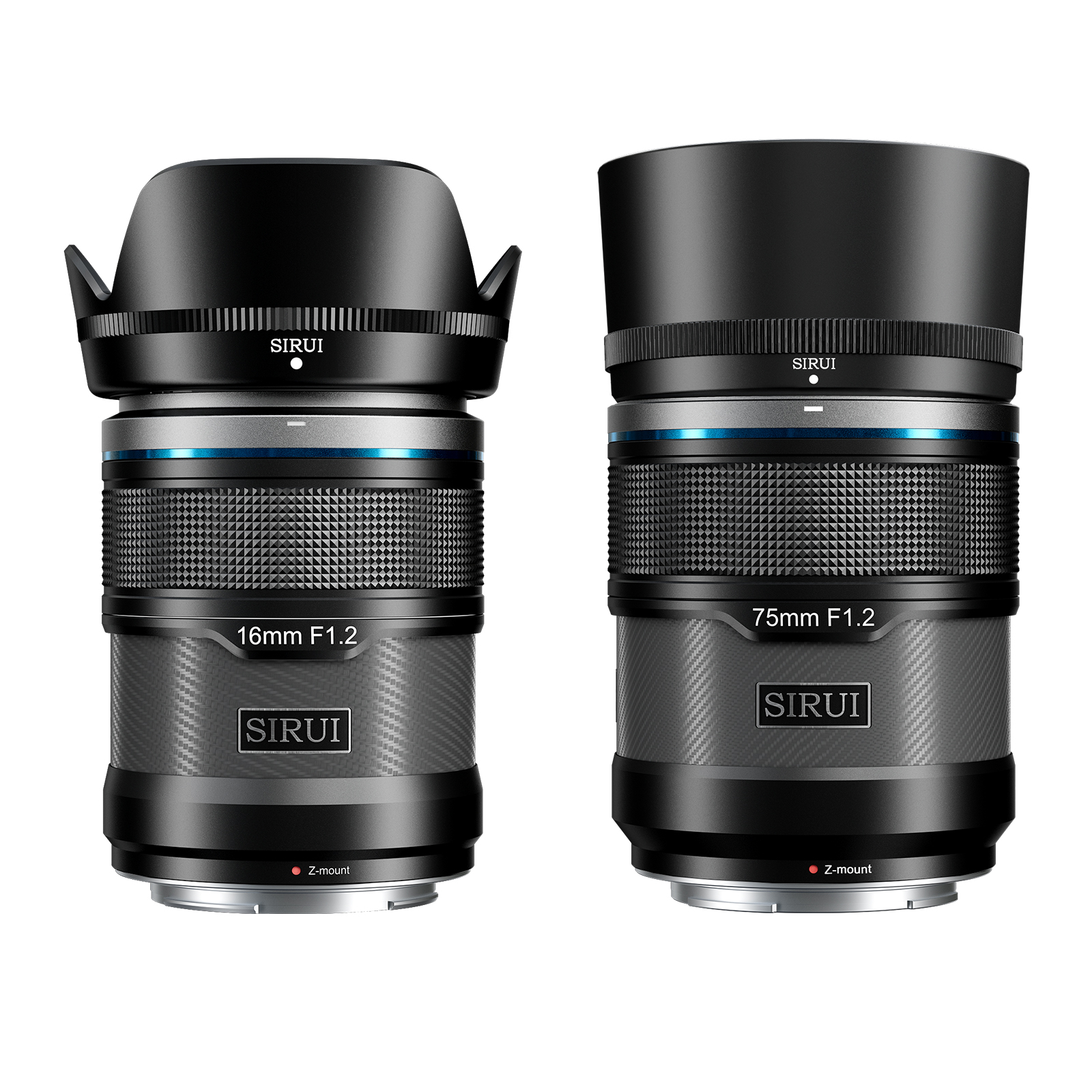 Sirui Sniper 16mm & 75mm Lens Set - APS-C F1.2 Super Wide and Telephoto Lenses for Nikon Z Mount Cameras (Z8, Z9, Z5, Z6, Z7, Zfc) - Black