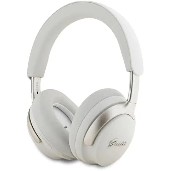 Guess Wireless Headphones - Beige PU Leather - Bluetooth 5.3 - 32h Battery Life