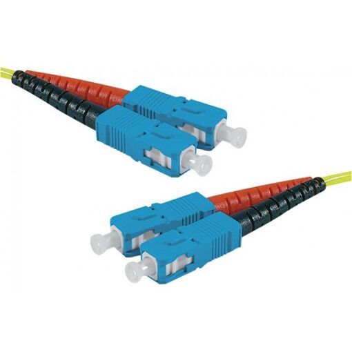 Câble de connexion Exertis Connect SC/UPC (M) à fibre optique monomode unique, 10 m, 2 mm, duplex, 9/125 µm, OS2, sans halogène, jaune