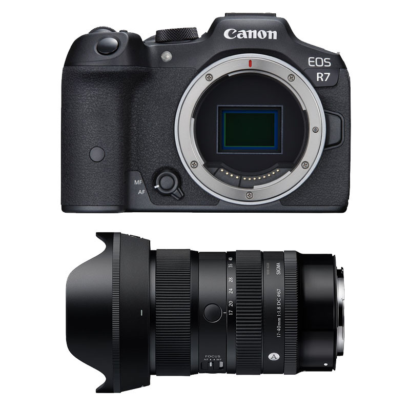 Canon EOS R7 + Sigma 17-40mm f/1.8 DC Art Lens, 3-Year Warranty