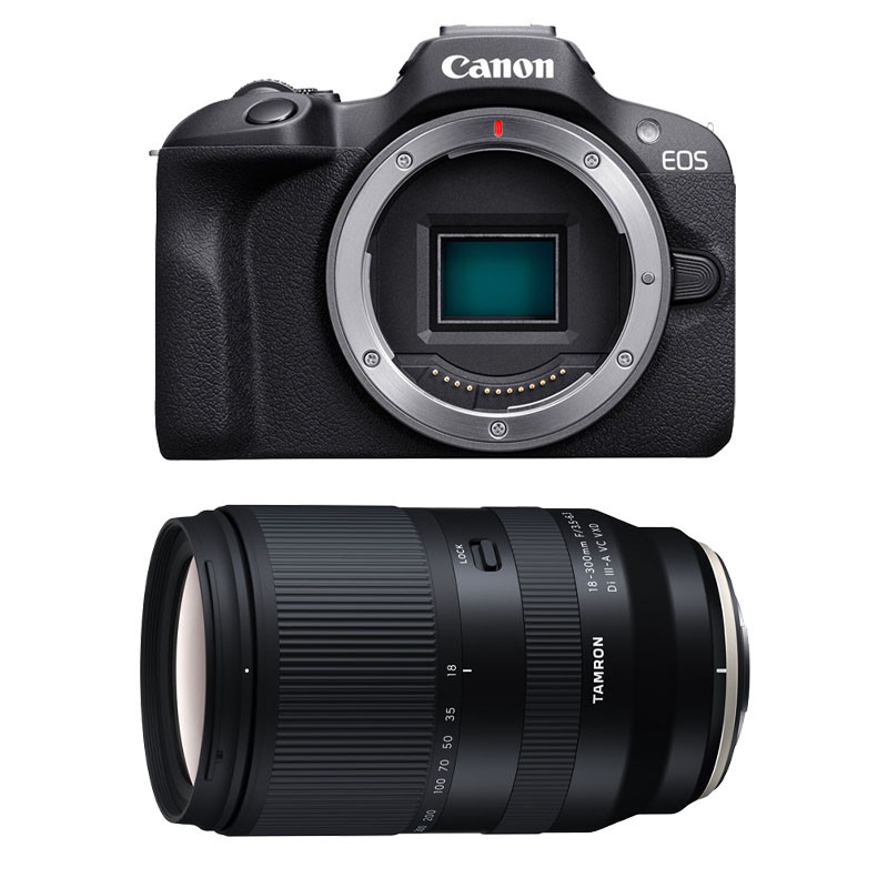 Canon EOS R100 + Objectif Tamron 18-300 mm f/3,5-6,3 Di III-A VC VXD Garantie 3 ans