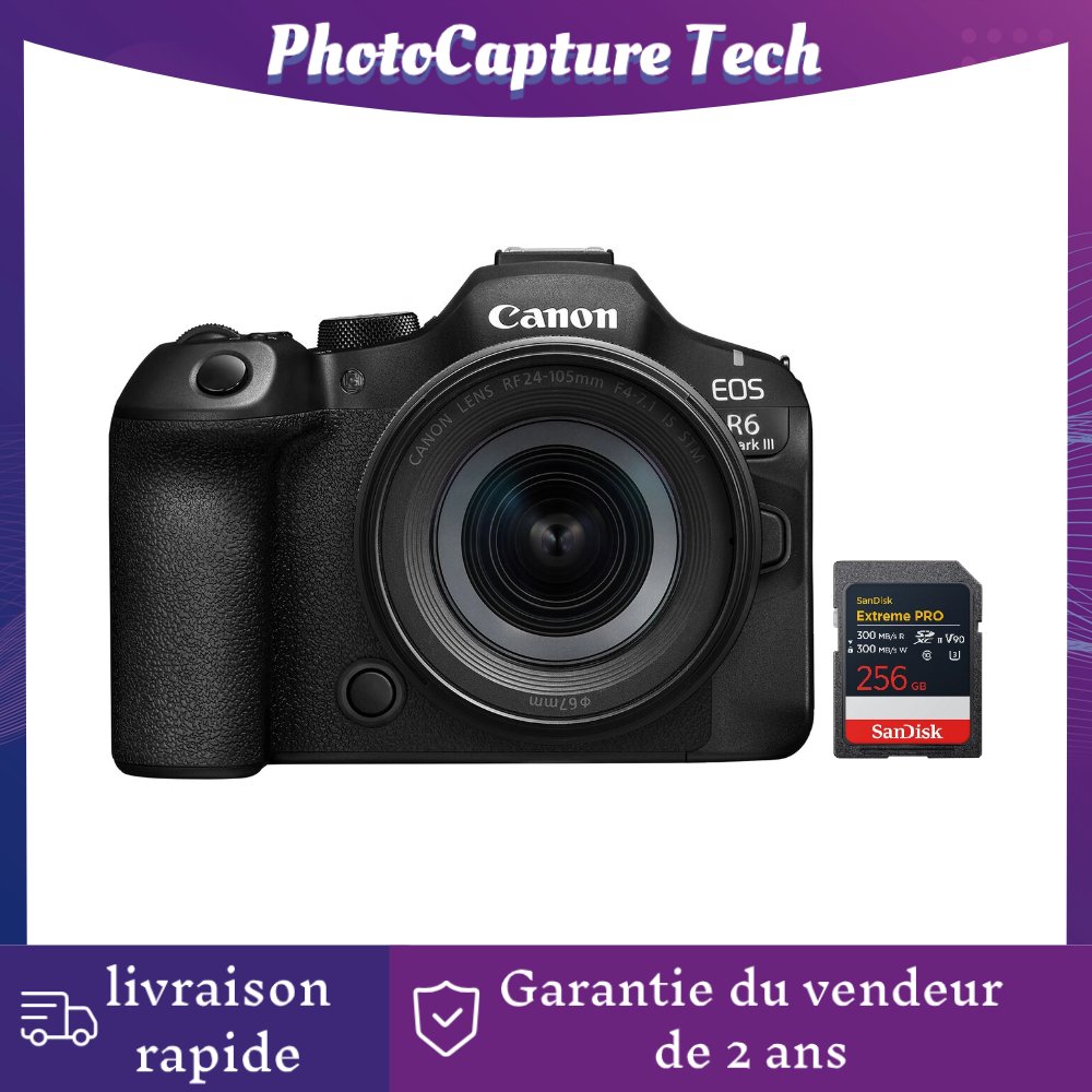Canon EOS R6 Mark III Kit with 24-105mm STM Lens and SanDisk 256GB Extreme PRO UHS-II Card