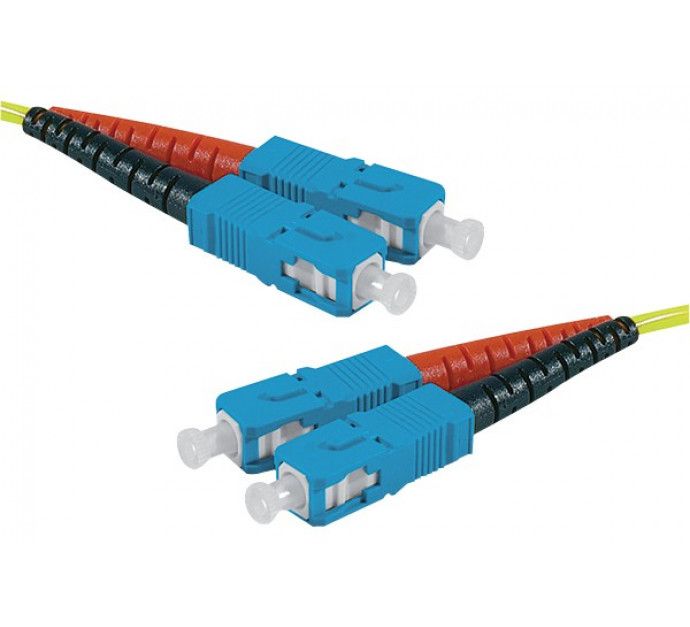 Exertis Connect SC/UPC (M) to SC/UPC (M) Cable - 5m, Optical Fiber, Duplex, 9/125 µm, OS2, Halogen-Free, Yellow